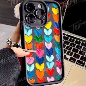Rainbow Love Heart Silicone IPhone 📲 15 PRO MAX CASE